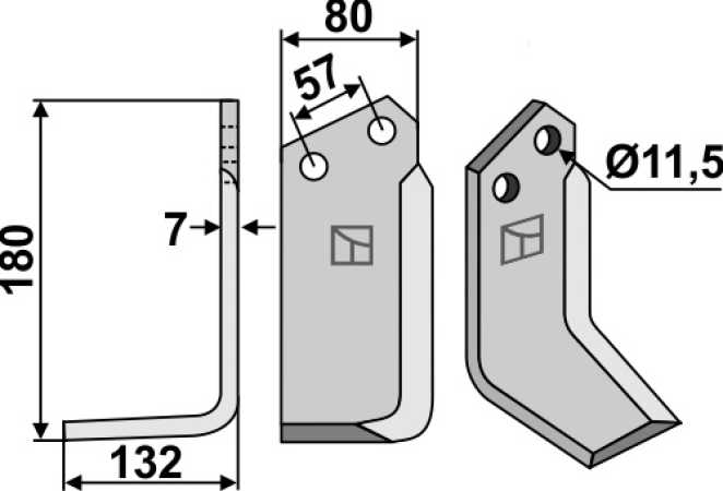 Fräsmesser 180x80mm, links